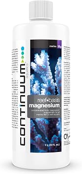 Continuum Aquatics Reef Basis Magnesium Marine Aquarium Supplement for Coral Growth Stabilizes Magnesium Calcium & Alkalinity Reef & Fish Safe 1L