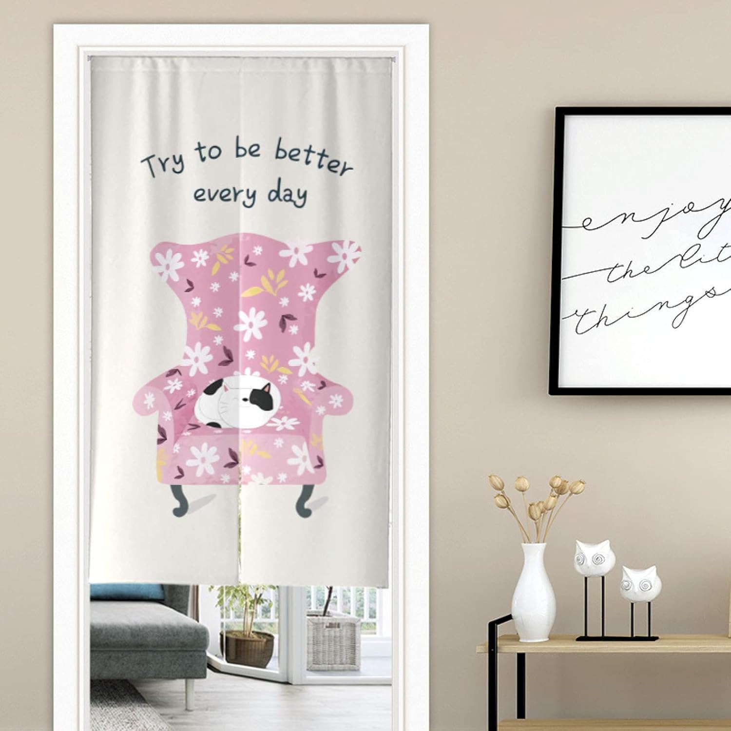 のれん 暖簾 和風 85 90cm カーテン かわいい お洒落 デザイン 和室 洋室兼用 リビング 台所 洗面所 玄関用のれん 間仕切り 目隠し 満月 縁起物 開運のれん 風水 置物 カラー ファブリック お部屋 飾り インテリア雑貨 ブルー Faz Co Zm