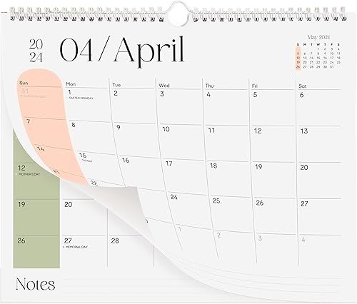 Calendario de pared horizontal de arco vibrante de 11 x 13.5 pulgadas 2024-25  Calendario de 18 meses de enero de 2024 a junio de 2025 temas