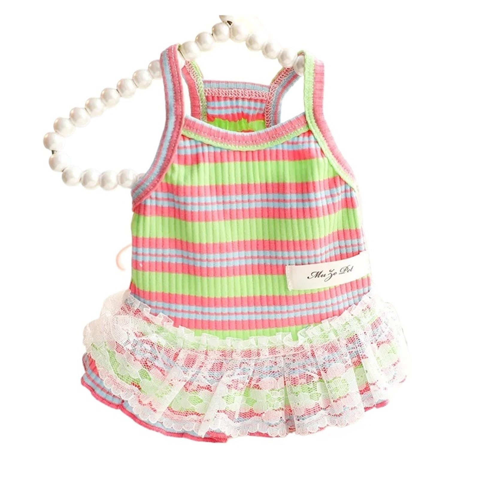 Jupe de luxe en coton pour chat et chien vêtement floral vert