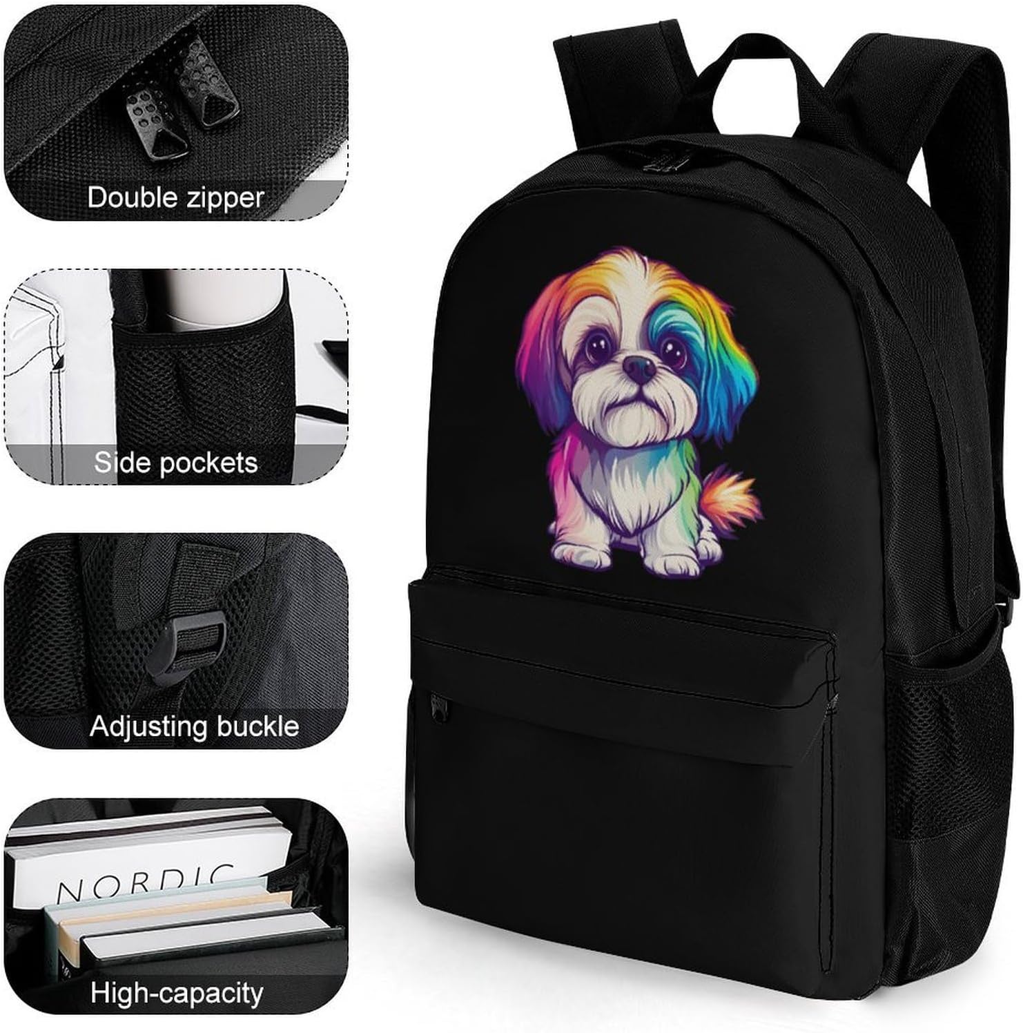 Colorful Shih Tzu Laptop Backpack for Men Women Fashion Computer Bag Business Travel Daypack