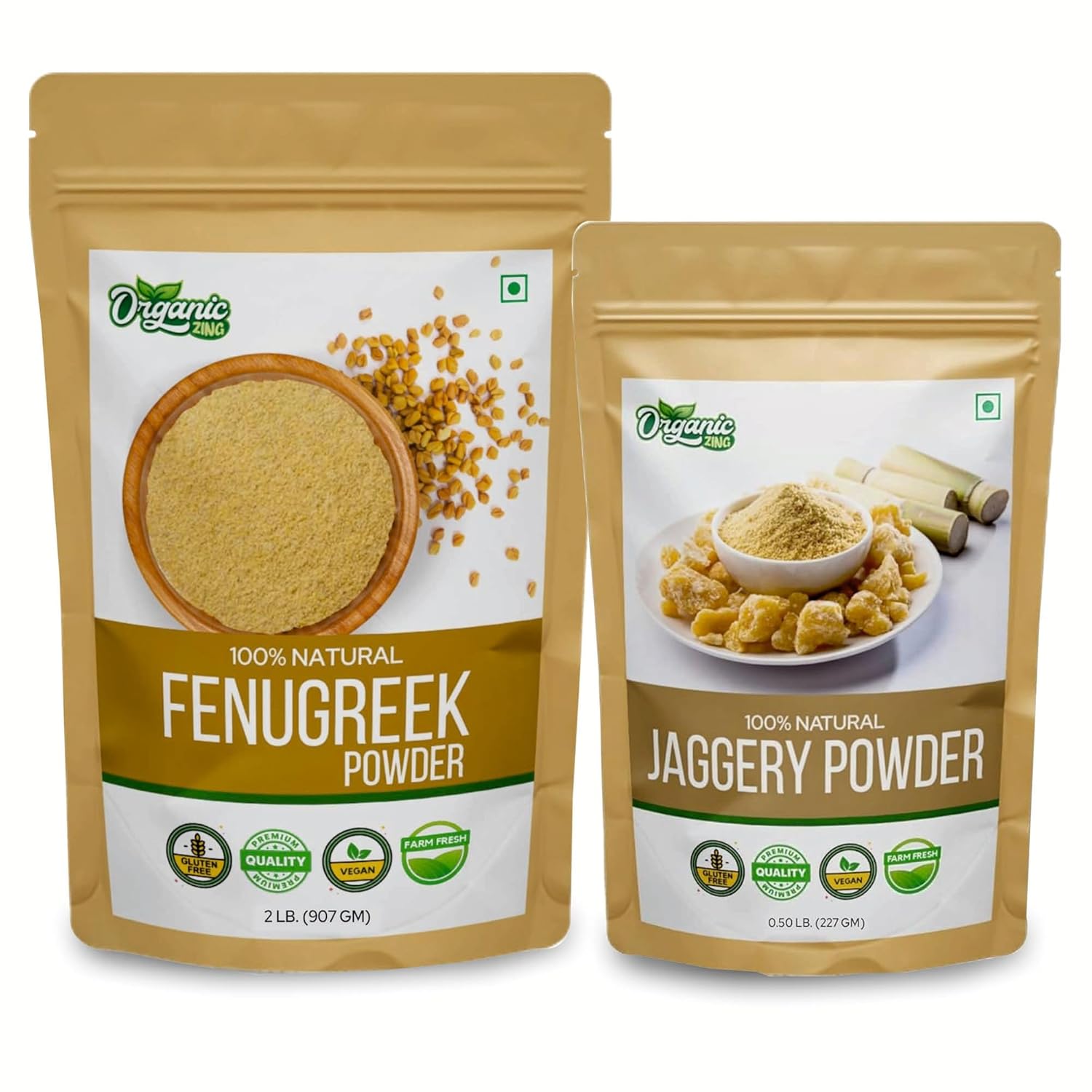 Organic Zing Fenugreek- 907g & Jaggery Powder- 227g