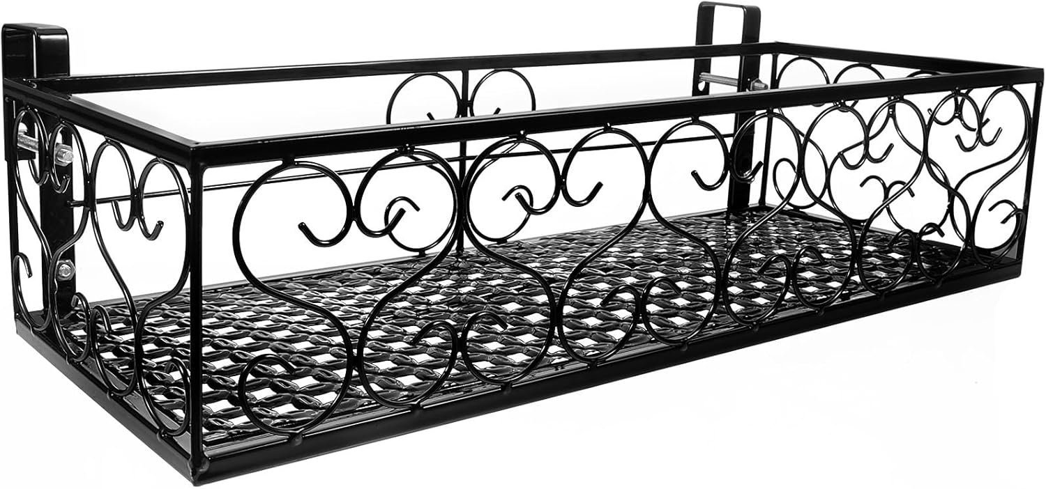 Metal Hanging Flower Pot Holder Balcony Plant Stand Succulent Plants Rack 50x20x12cm Indoor Outdoor Flowerpot Storage Rack