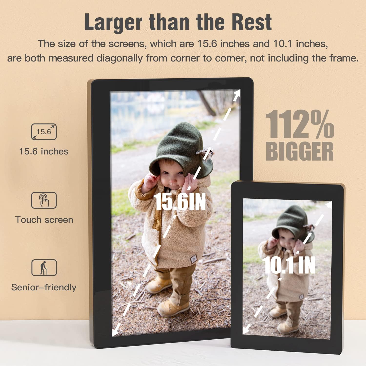 Bеѕt Sеllеr Brvatoe 15.6 Inch WiFi Digital Picture Frame, 1920x1080 FHD Touch Screen, Effortless to USE, Share Photos and Videos Instantly via Email or App, Large Digital Photo Frame with 16GB Storage