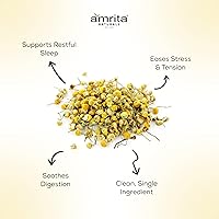 Vista 6 de Amrita Naturals Chamomile Flower Tea – 50 Tea Bags 100% Raw Chamomile Caffeine-Free Calming Herbal Tea Naturally Soothing Floral Infusion