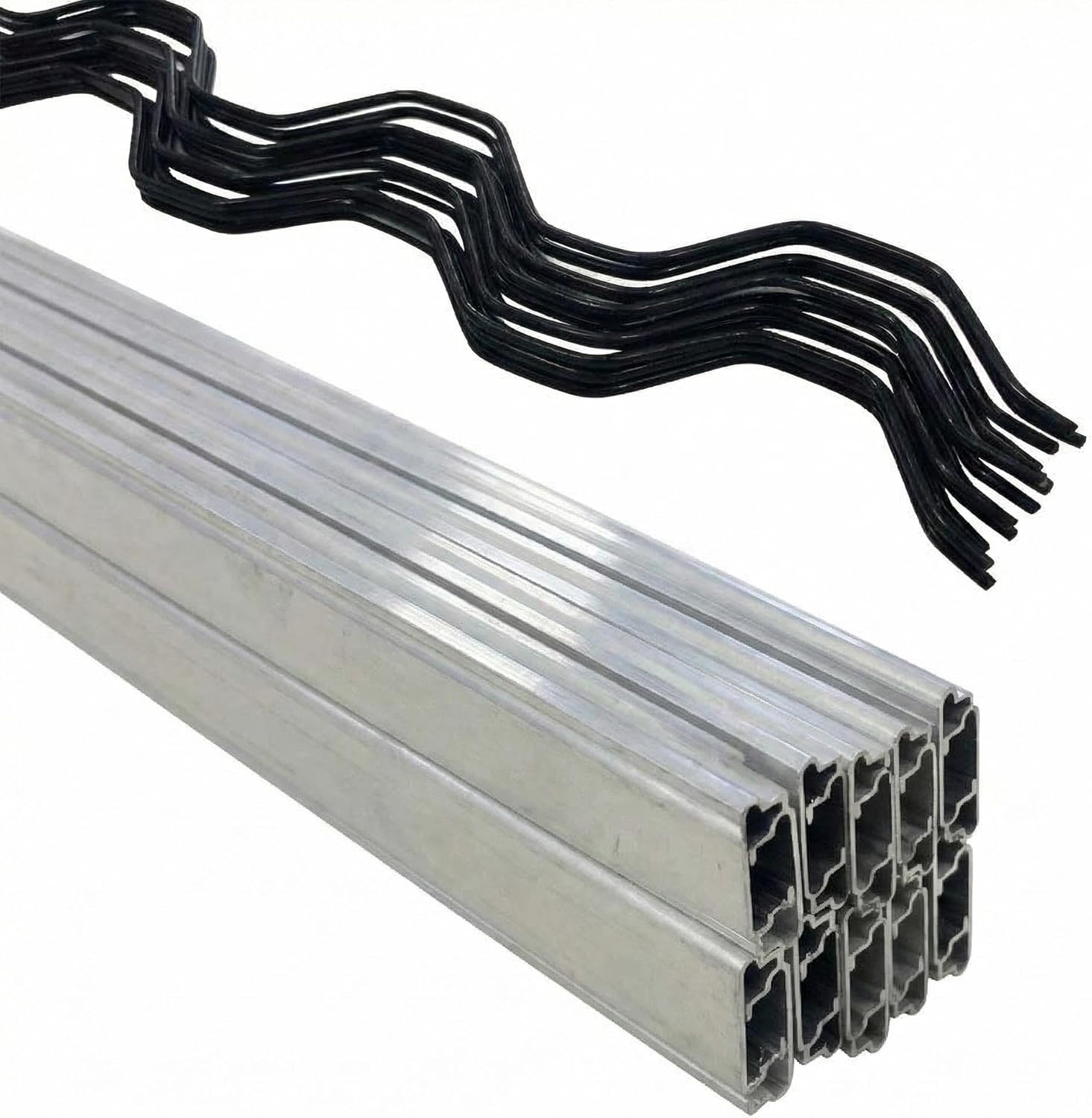 6.6 FT 20 Set Greenhouse Lock Channel and Spring Wire Kit,Aluminum Lock Channel and PVC Coated Spring Wires for Greenhouse and Shed Cloth