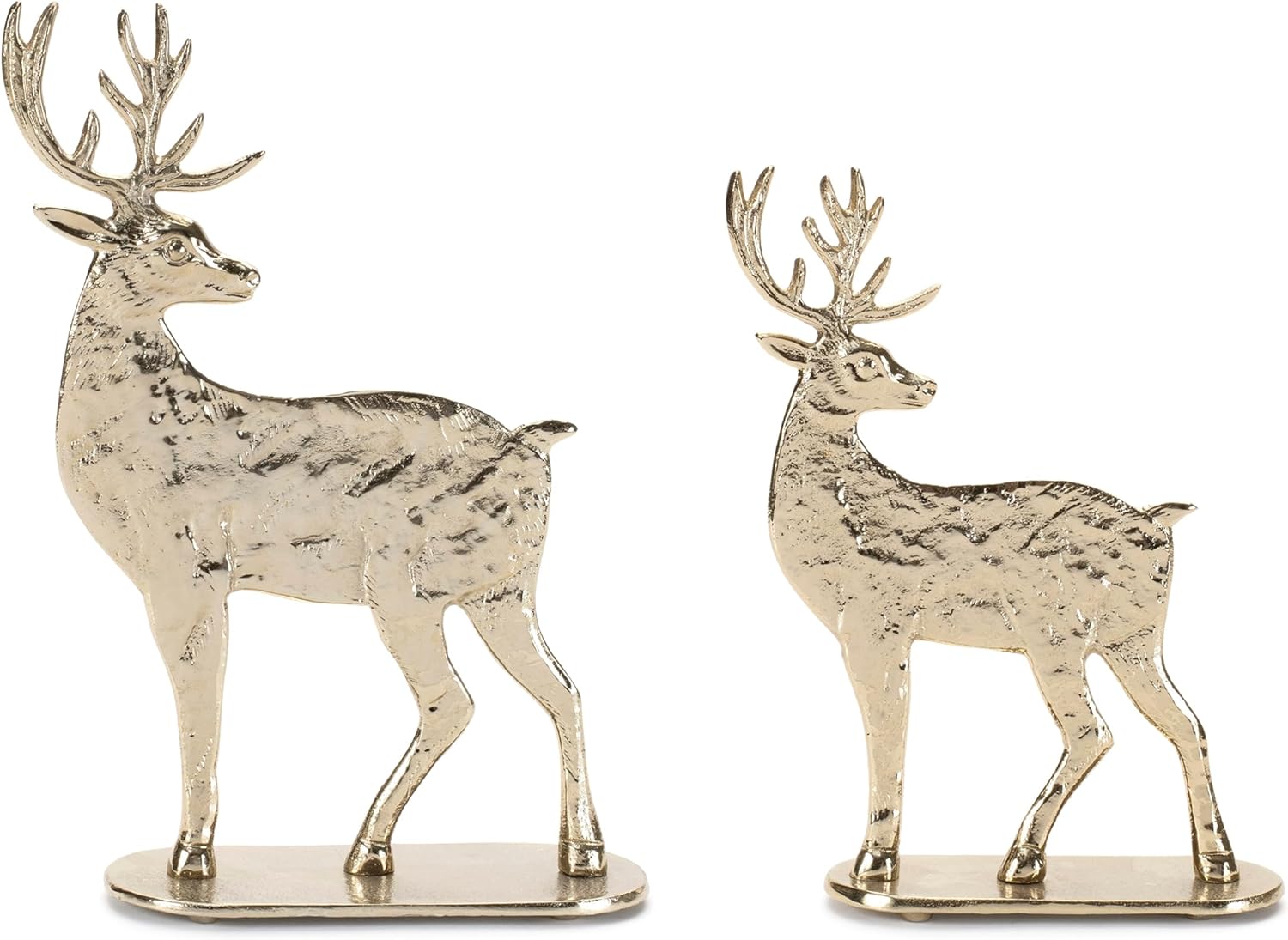 Deer (Set of 2) 5" L x 7.5" H, 6.5" L x 9" H Aluminum