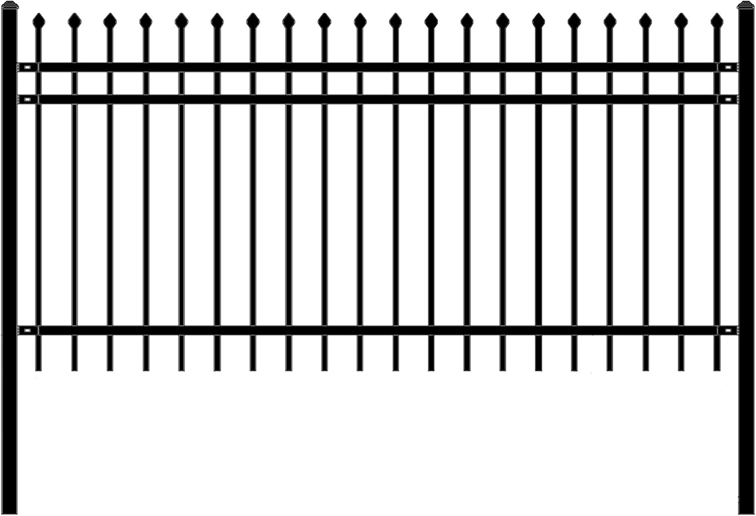 ALEKO Security Fencing Kit | DIY Panel Steel Fence | Garden Fence Panel | Anti-Rust Fence Panel | Modern Fencing | Fence Panels for Residential and Commercial Use | 8x4 ft. | Rome