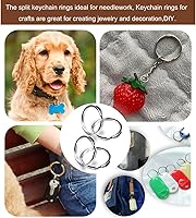 Vista 6 de Llavero/llavero, paquete de 50 llaveros redondos de metal plateado de 1 pulgada para el hogar, automóvil, al aire libre, artes, cordones