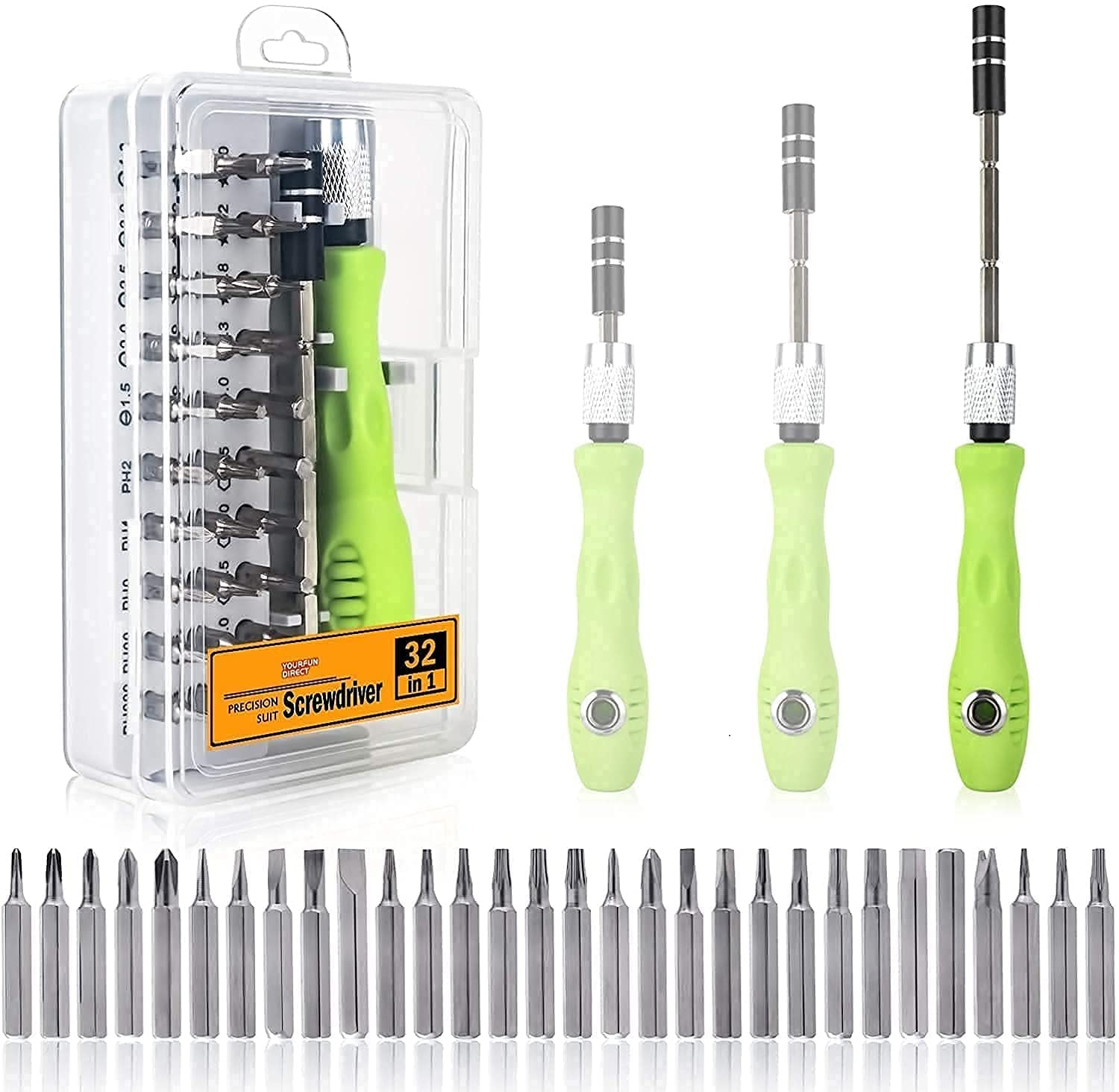 HYDERON 32-in-1 Precision Screwdriver Set β Mini Repair Tool Kit with Magnetic Flexible Extension Rod