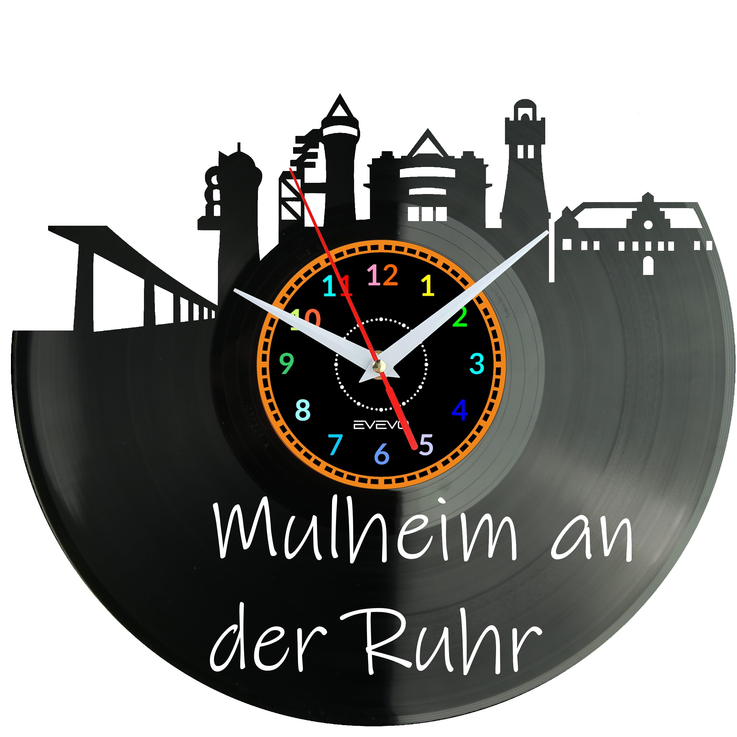 Horloge en vinyle Mulheim an der Ruhr idéale pour personnaliser votre bureau