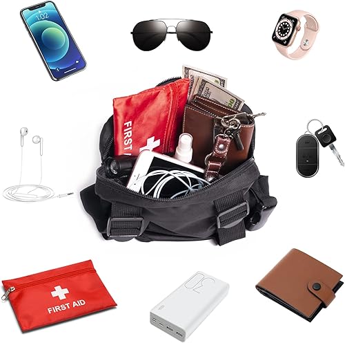 Miniatura 5 de MJNUONE Mochila de pecho para hombre al aire libre, impermeable, táctica, con correa reflectante, bolsa Molle para correr, senderismo, escalada,