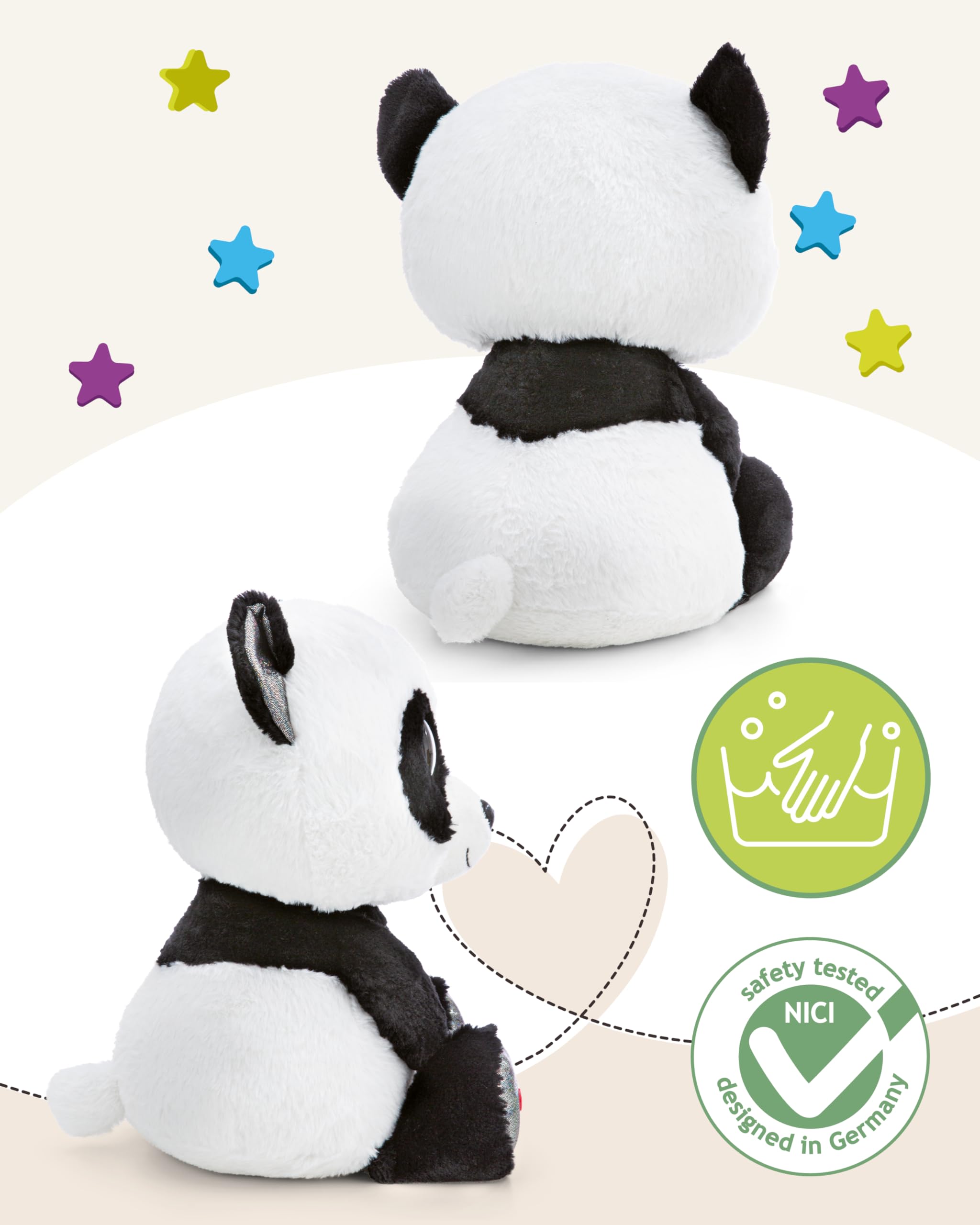 NICI GLUBSCHIS 62211 Panda Peppino, miękki pluszak, urocza maskotka do przytulania i zabawy, świetny pomysł na prezent dla dzieci i dorosłych, 45 cm, biała