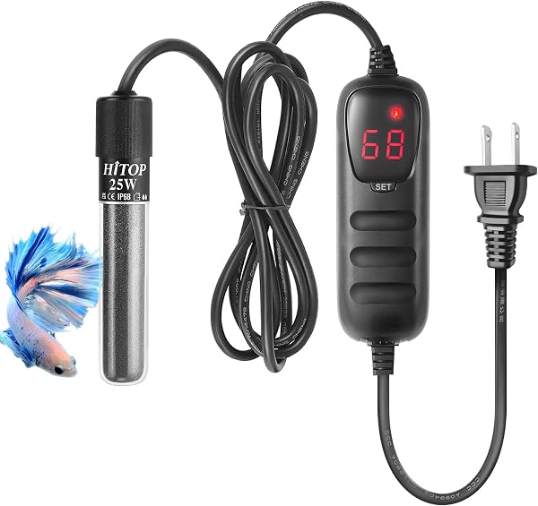 HITOP Mini Submersible Aquarium Heater -25W 50W 100W 200W 300w Small Heater for Fish Tank 1-70 Gallon with Controller