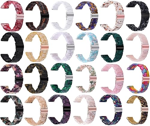 Miniatura 6 de RHAIYAN - Correa de resina de 0.787 in y 0.866 in, compatible con Samsung Galaxy Watch3 Active2 de 1.654 pulgadas, 1.811 pulgadas, S3, Huawei Watch