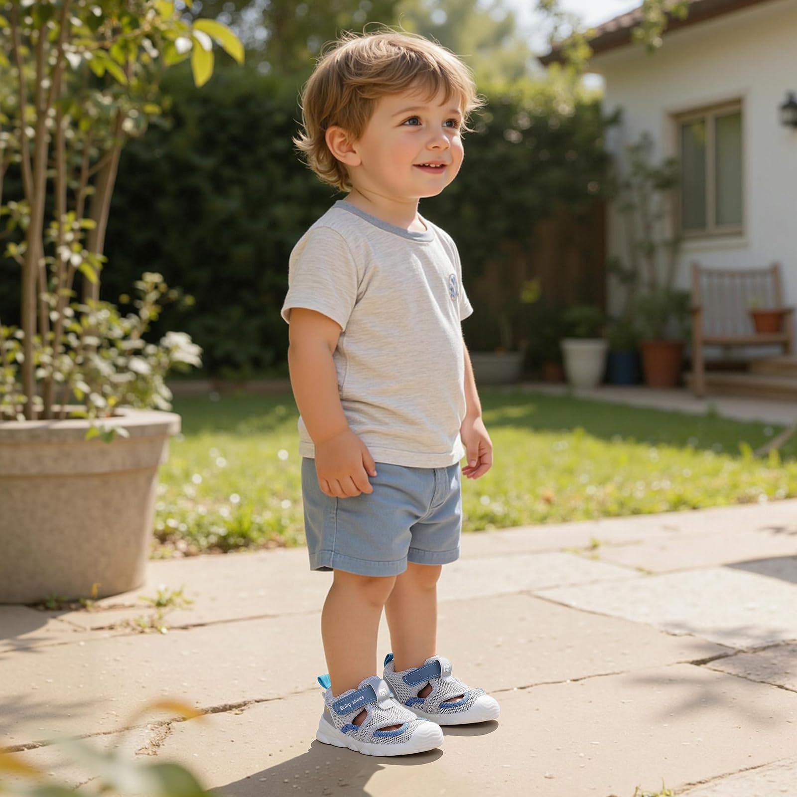 Scarpe Neonato Estive Sandali Primi Passi Traspirante Bambino Sneakers Running Neonata con Suole Gomma Antiscivolo