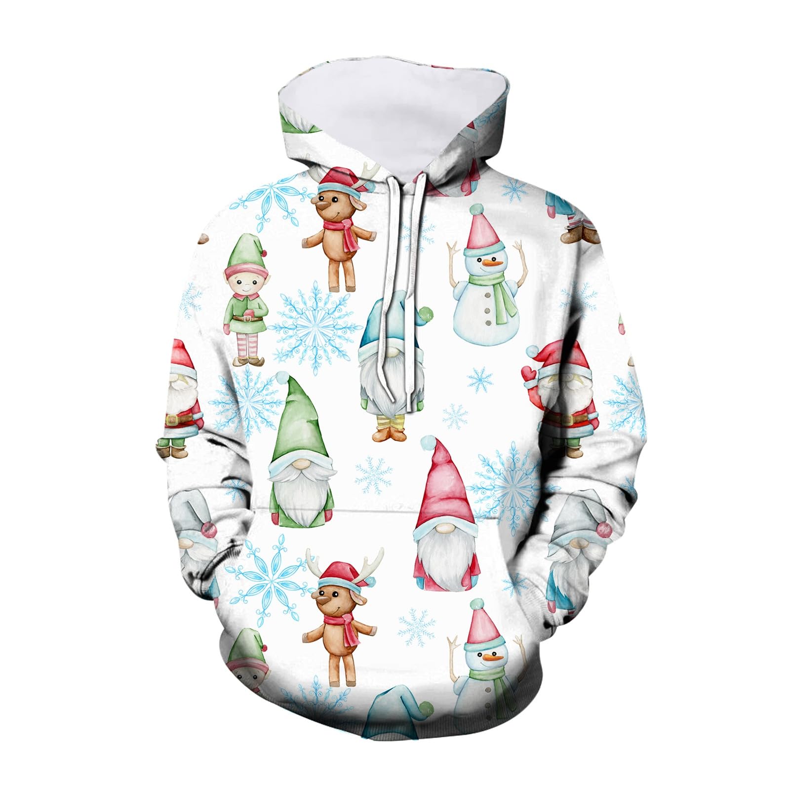 Sweat à Capuche Enfant Garçon - Impression Noël, Poche, Demi-Zip - Taille 3 à 14 Ans