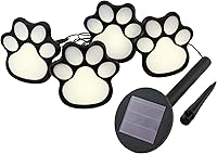 Vista 1 de LumaBase Luces solares para caminos con estampado de patas, juego de 4, color negro