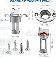 Vista 3 de Tapón de drenaje marino de acero inoxidable, kit de tapón de drenaje ovalado para garboard popa de barco con anillo de sellado impermeable