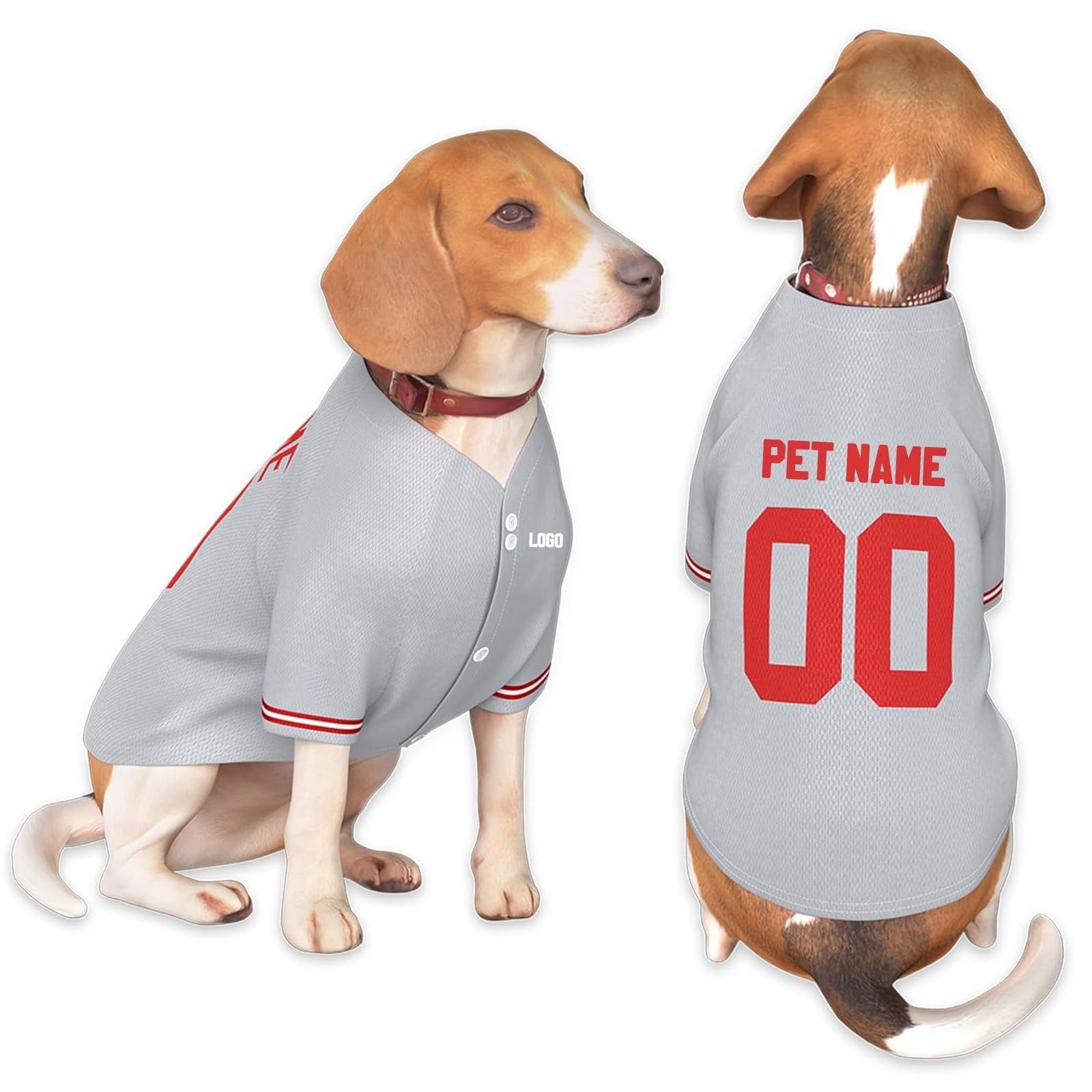 Personalized Dog Clothes Customizable Pet Football Jersey with Number Name Logo Breathable Dog Vest Short Sleeve for Large Medium Small Dogs and Cats