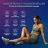 Vista 2 de VOYOR-HEALTH Rodillo vibratorio de bola de masaje de maní, bola de masaje eléctrica de doble lacrosse con 4 intensidades para aliviar el dolor Negro