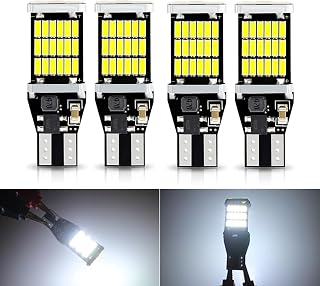 4 Packs T15 4014 45 - SMD Super Bright LED Bulb, Backup Reverse Lights, 360° Light Backup, Error Free 6500K Turning Lights Replacement for Cars, for Cars, Trucks, RVs (White)