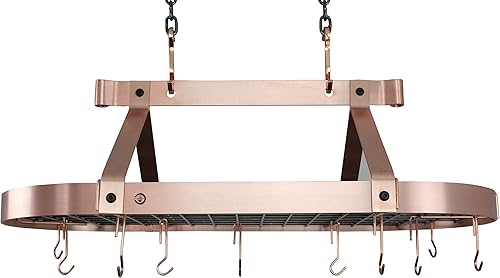 Enclume Estante ovalado para macetas de techo, 36", cobre cepillado