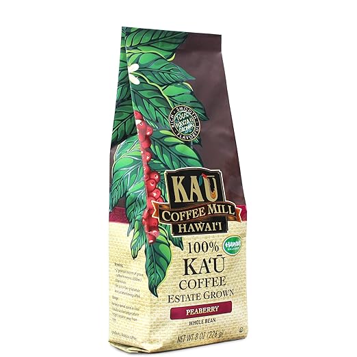 Peaberry Medium Roast Whole Bean Ka'u Coffee, 100