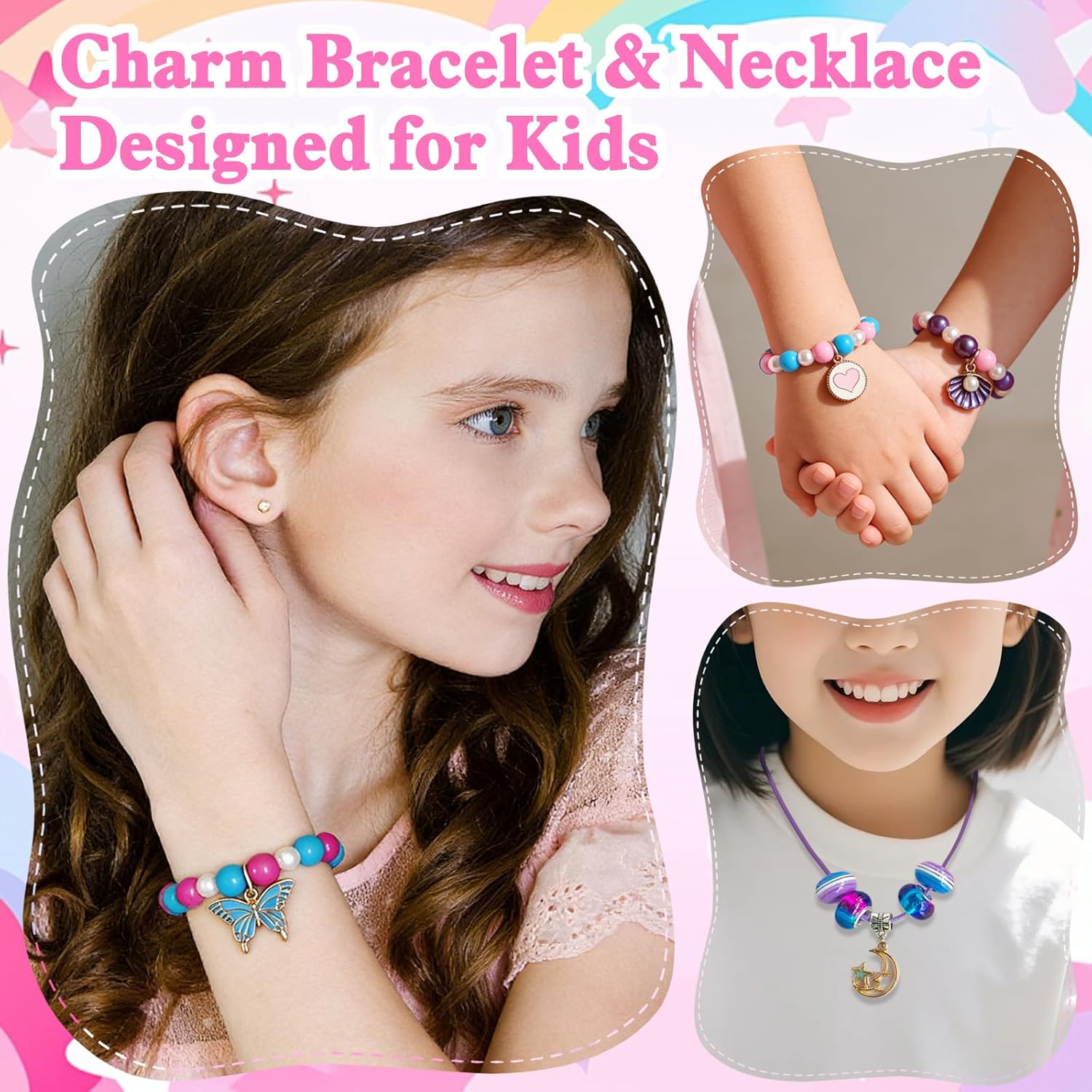 24 Pack Jewelry Making Party Favors, Bracelet Necklace Making Kit, Kids Party Activities, Girl Goodie Bag Stuffers, Birthday Gift, Classroom Prizes for Ages 4-8 Years Old