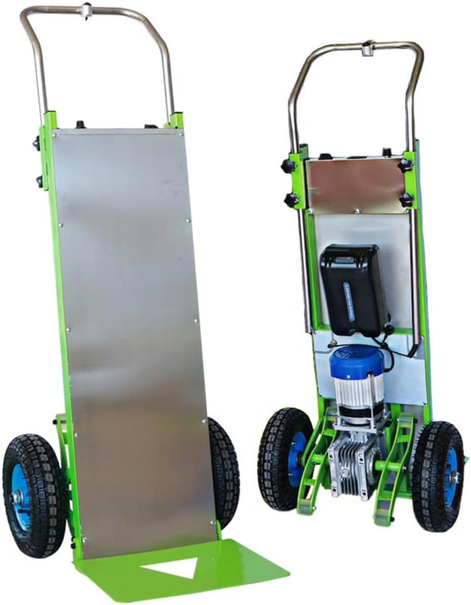 Carrello montascale elettrico, carrello a mano che risparmia manodopera su e giù per le scale con carico 200 kg, carrello facile da usare con motore brushless da 850 W/verde / 48 V / 16 A