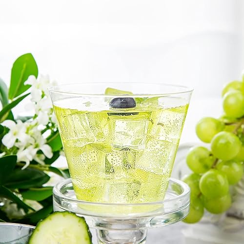 Miniatura 4 de WDF Paquete de 60 vasos de plástico dorados  Vasos de plástico con borde dorado de 9 onzas  Vasos de fiesta desechables dorados resistentes para