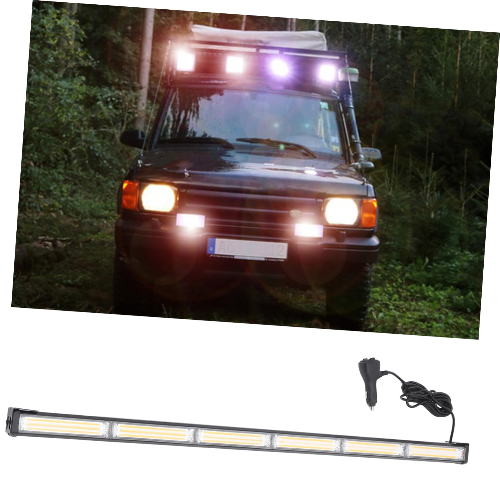 Cabilock Luz Estroboscópica Amarilla para Coche y Vehículo Industrial | Aleación de Aluminio, Pc, Cobre, Abs y Goma, Alta Luminosidad, Ligera, Instalación Sencilla