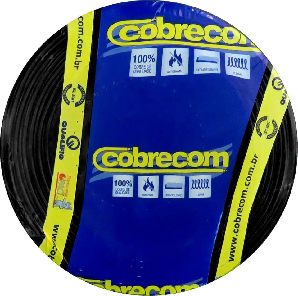 Fio Elétrico 2.5mm Cobrecom Flexível 750V Rolo Com 100 Metros