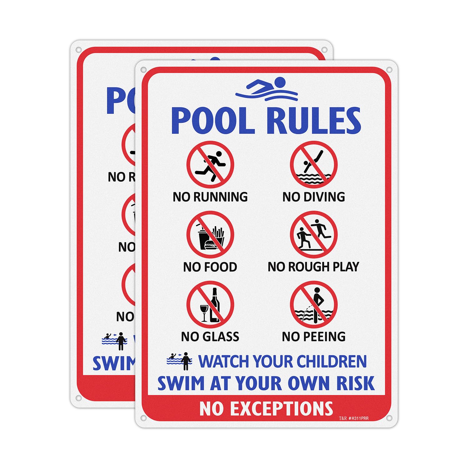 Panneau piscine No Diving signalisation extérieure imperméable résistante aux UV - 7