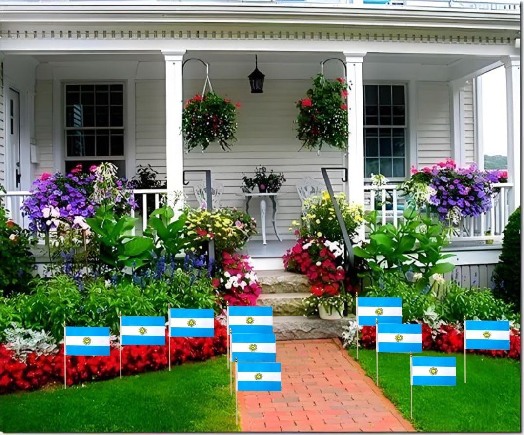 20 Pack Argentina Flags Argentine Stick Flag Small Mini Handheld Flags with 12.6inch Wooden Poles for National Day,World Cup,Sports Events, Party Decorations (5×8 Inches) - Image 8