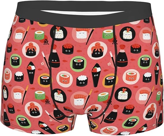 Amazon メンズ 下着 ボクサーパンツ 前閉じ 男性 下着 可愛いの寿司 柄 肌着 通気 ボクサーブリーフ ローライズ おしゃれ 吸汗速乾 プレゼント プチギフト 誕生日プレゼント 彼氏 父 息子 ギフト 記念日 ボクサー 通販