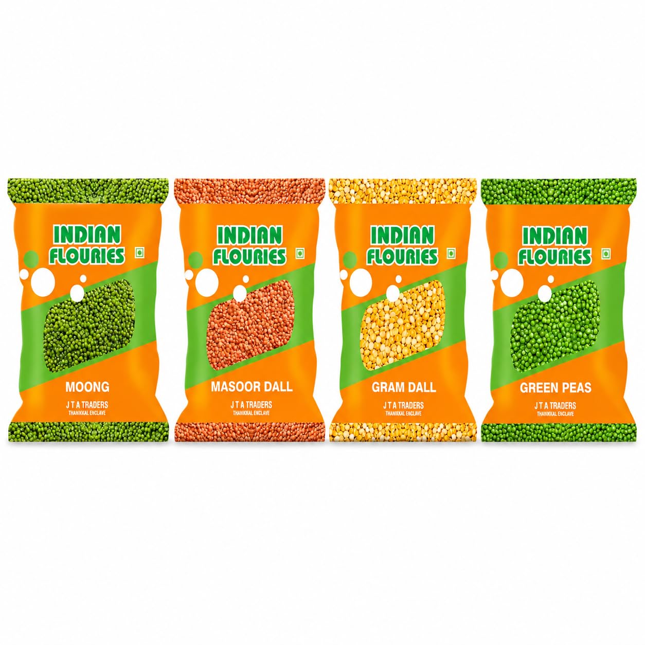 Indian Flouries Pulses Combo Pack, 4 x 500g (2kg Total) | Moong Whole, Masoor Dal, Gram Dal & Green Peas | Premium Quality Pulses | Hygienically Packed-image-35