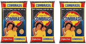 Combrasil Feijão Preto Tipo 1, 1Kg, Grupo 1 Classe Preto, 3 Pacotes