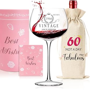 1966 60 Geburtstag Geschenk Frau Personalisiertes Weinglas Mit Gravur Deko Geburtstag Frau Deko Geburtstagsgeschenk Oma Mama Geschenkideen f r Frauen 1966-60th