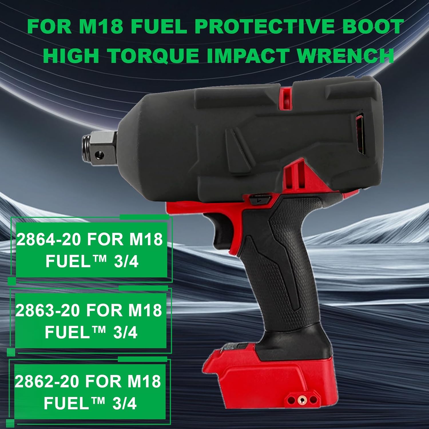 49-16-2864 Protective Boot for M18 High Torque Impact Wrench for Milwaukee 2864-20 2863-20 2862-20 3/4" Fuel High Torque Impact Wrench Protective Boot Black Accessories
