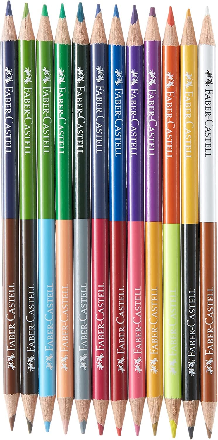 Faber-Castell Yerli Çift Uçlu Boya Kalemi (12 kalem) 24 renk (FSC)