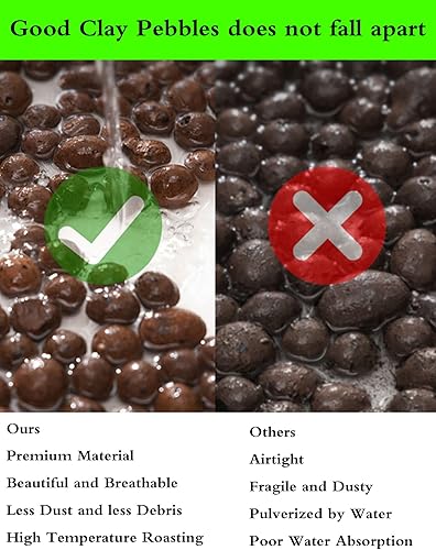 Miniatura 2 de Voulosimi Clay Pebbles - Rocas hidropónicas orgánicas de cerámica para horticultura, orquídeas, drenaje (18 libras)