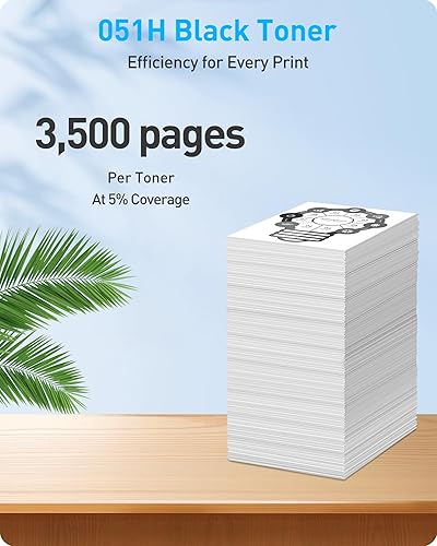 Miniatura 3 de para Canon Cartucho de tóner 051H 051 Negro, alta capacidad (2169C001), paquete de 2, para impresoras láser Canon imageCLASS MF264dw, MF267dw,