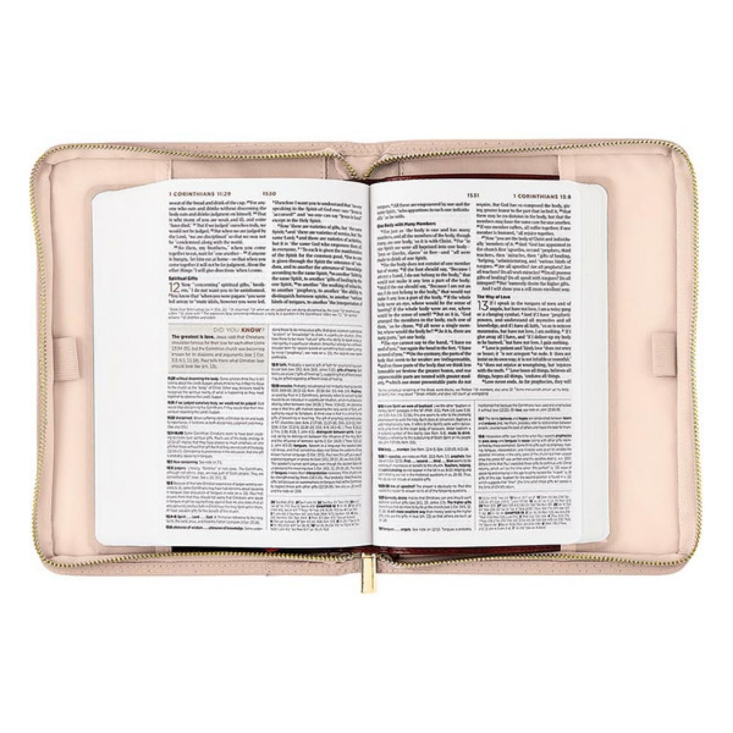 Creative Brands Faithworks Simply Faith Collection Bibelhülle aus Wildleder, Pfirsich - Römer 8:28, 7 x 10-Inch
