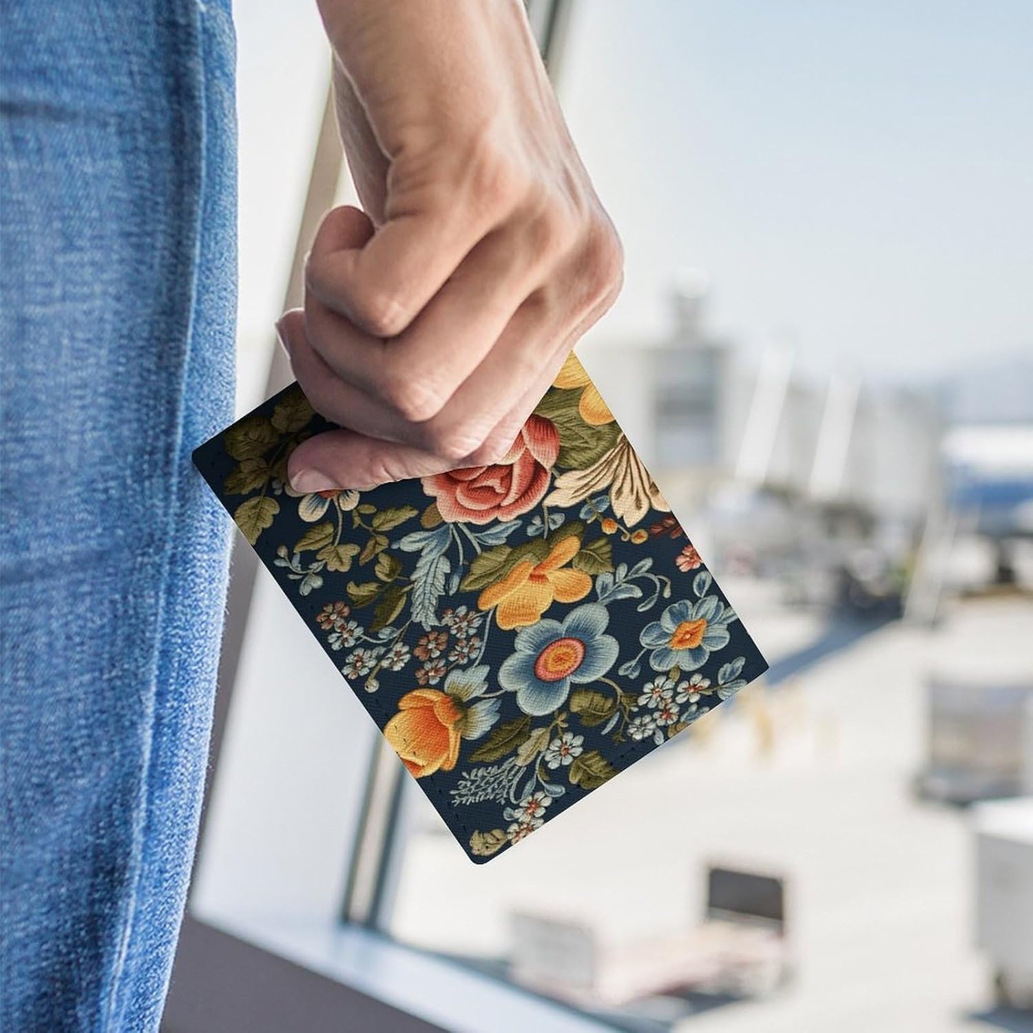 Flowers of Different Sizes Passport Holder Leather Passport Wallet Cover Case Passport Protective Cover Cute Passport Book Holder Slim Credit Card Holder Travel Accessories for Women Men