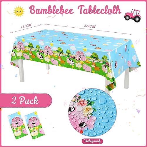 Miniatura 4 de 171 piezas de suministros para fiestas temáticas de animales de granja de granero, mantel de fiesta de granero para 24 invitados, platos de postre,