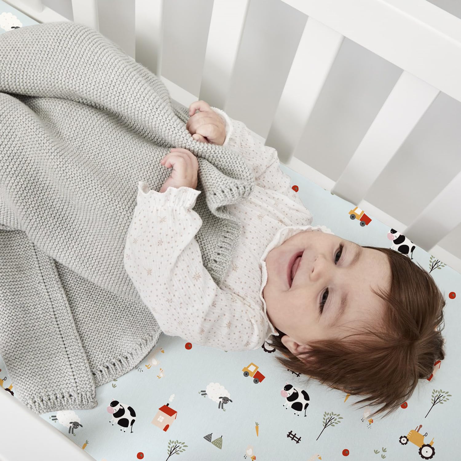 Little Grape Land 4 Pack Baby Cot Sheets 120 x 60 cm Fitted, Ultra Soft Breathable Microfiber Cot Bed Fitted Sheets - Image 3