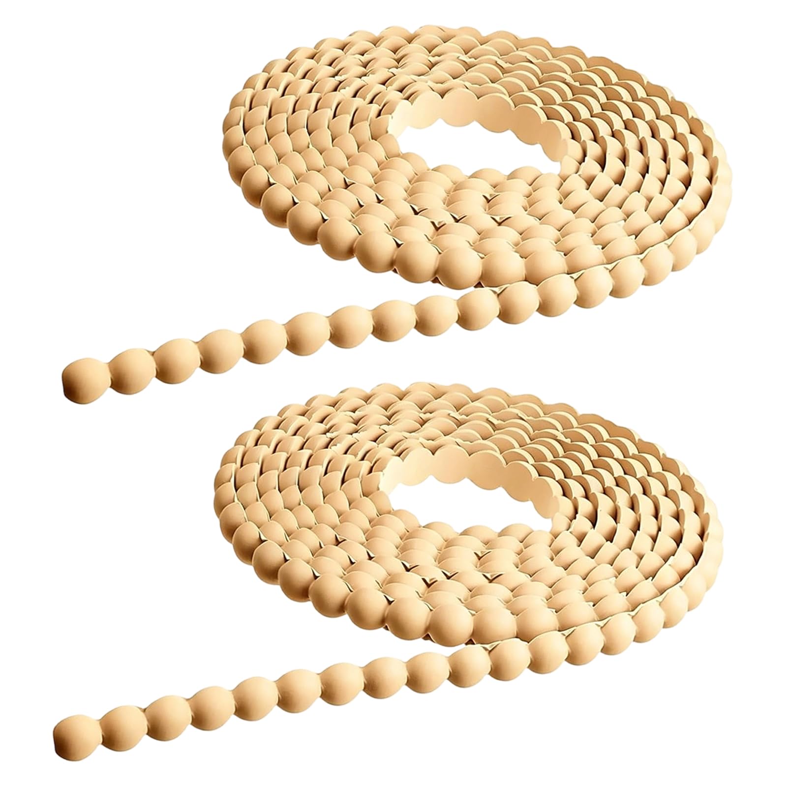 2 PCS Bead Trim, Wood Trim, Beading for Wall Panelling, Wooden Beading Trim, Bobbin Trim Moulding, Beaded Trim, Wooden Trim, Wooden Strips in Wood-Like Finish, 3 Metre Length 15mm Width