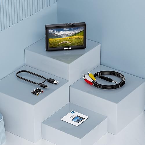Miniatura 9 de MYPIN Convertidor de video a digital, caja de captura de video AV de 4.3 pulgadasreproductor de video, grabación de video de VHS, HI8, videocámara,