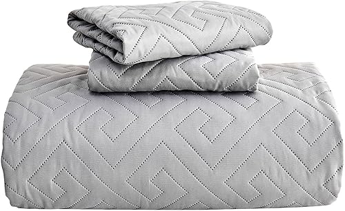 Miniatura 7 de Colchas extragrandes tamaño King de 128 x 120 pulgadas para cama extra grande y alta, tamaño California KingKing, edredón ligero y acolchado, 1